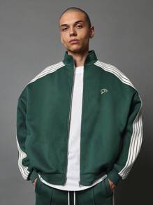 SUMWON Retro Style Athletic Track Suit Loungewear Set Winter Sports Co-Ord Training Jogger Two Piece Exercise Workout Streetwear - Green - View 3