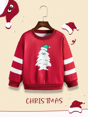 Sweat-shirt décontracté ample à col rond et manches longues avec imprimé de dessin animé de jeune fille, automne
