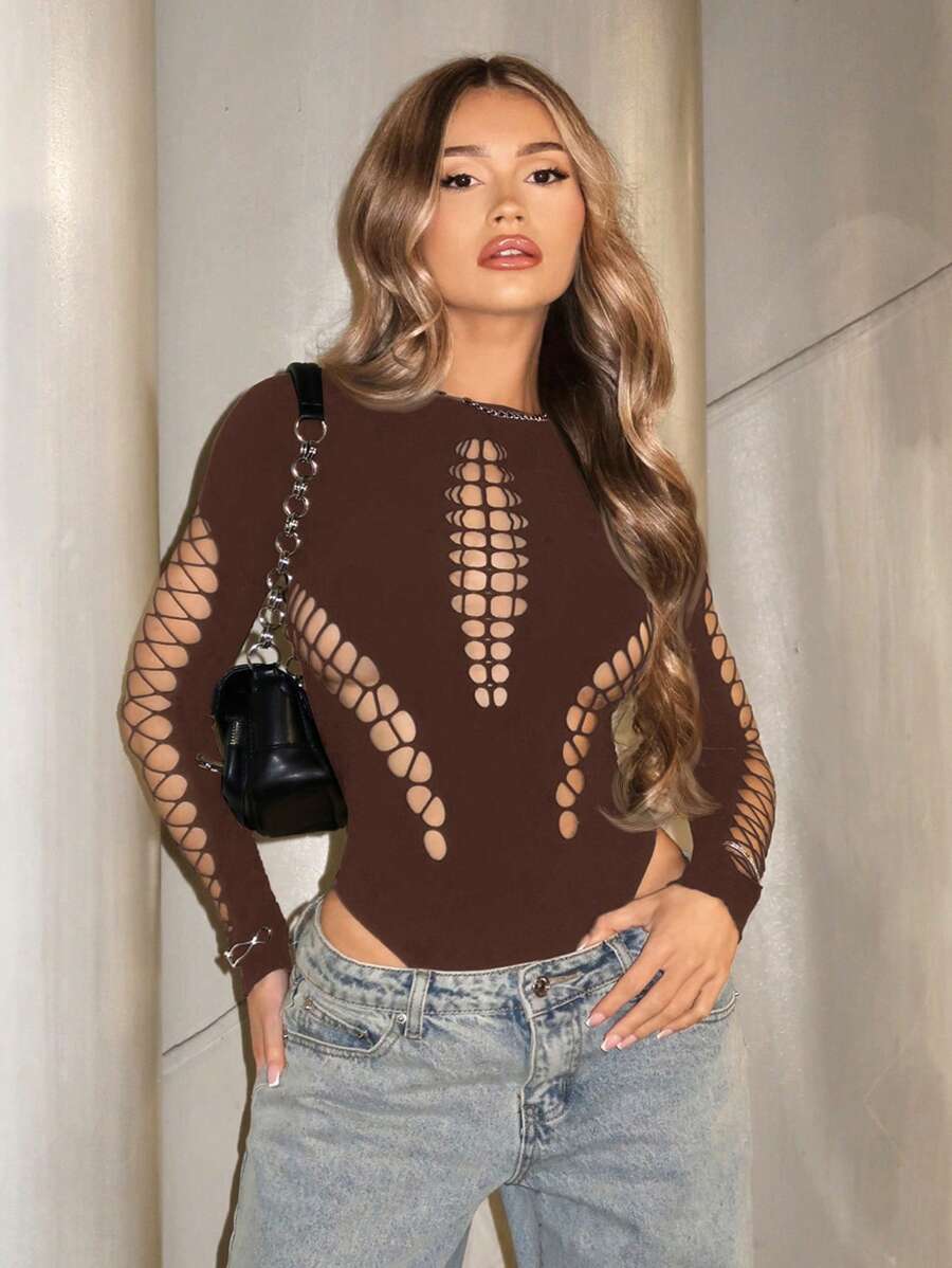 SHEIN BAE Sexy Stockings OnePiece Outfit, Country Concert Outfit, Rave