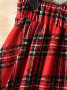 Women's Elastic Waist Plaid Printed Long Loose Casual Skirt