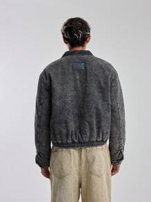 Musero Men Acid Wash Oversized Trucker Jacket - Multicolor - View 4