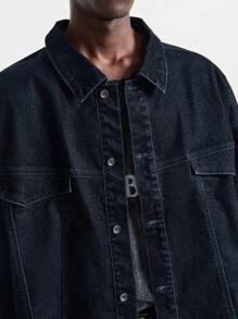 NEON BLANC Camicia casual a maniche lunghe con tasche e bottoni, semplice, lavata, da uomo