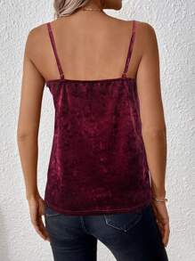SHEIN Clasi Women Casual Lace Splicing Spaghetti Strap Camisole Top, Minimalist Design For Daily Wear