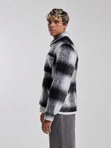 Musero Men Brushed Flannel Zip Up Jacket - Multicolor - View 2