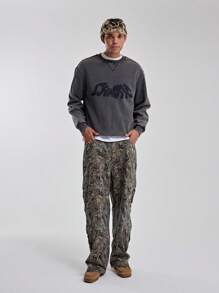 Musero 男士混乱图案酸洗运动卫衣 - 彩色 - 查看 4