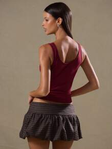 MUSERA 赛车圆领露脐背心，外出度假必备，春夏休闲款 - 淺灰紫 - 查看 3