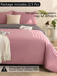 2/3 Pezzi Set Copripiumino Morbido - Set Biancheria da Letto di Lusso Premium, Include 1 Copripiumino e 1/2 Federe - Prezzo Conveniente, Alta Qualità, Disponibile nelle Misure Twin, Full, Queen, King - Rosa antico - Visualizzare 2