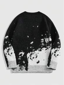 ROMWE MEN Street Life Herren Pullover mit Jacquardmuster und Slogan, geeignet für lässigen Trage im Herbst/Winter