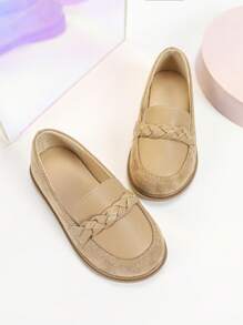 1 双全新舒适户外婴儿女童可爱平底鞋，女童平底秋鞋，英伦风学生校鞋，婴儿学步鞋 - 卡其色 - 查看 7