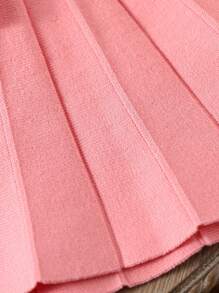 2 件套女婴草莓图案毛衣和百褶裙套装，温暖、舒适、百搭，冬季 - 彩色 - 查看 6