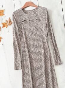 EMERY ROSE Women Casual Ribbed Knit Hollow Out Bodycon Midi Dress, Autumn/Winter Holiday Dress Elegant Women Dresses