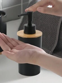 1/2/4 件可再填充木盖液体皂液器瓶，适用于洗手液、乳液 - 适用于厨房、浴室、客厅、家居浴室装饰夏季 - 黑色 - 查看 2