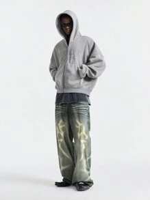 NEON BLANC 男士长街印花梭织牛仔裤 - 藍色 - 查看 1