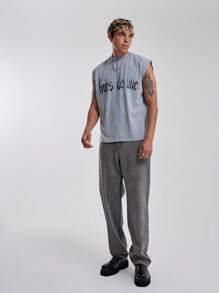 Musero Crew Neck Sleeveless Tank Top Graphic Print Street Style Tank Top Spring Summer Essentials - Blue - View 5