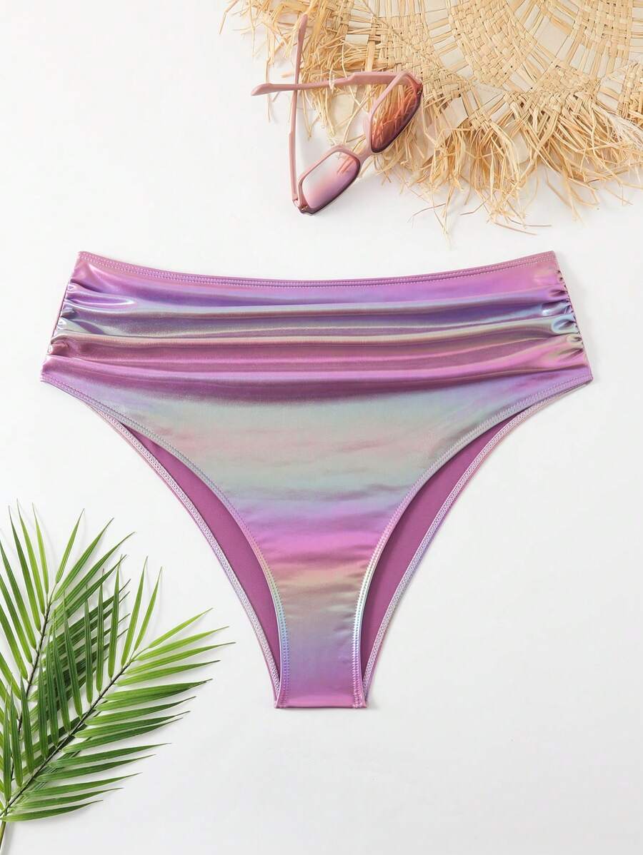 SHEIN Swim Curve Summer Beach Women Plus Size Swimwear Bottom With Ruffle Design - Multicolor - View 1