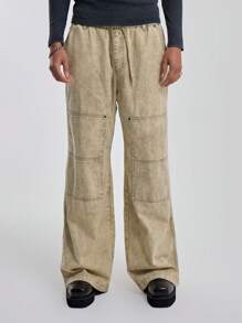 Musero 抽绳腰带宽松阔腿拼接牛仔裤 春夏必备 - 彩色 - 查看 1