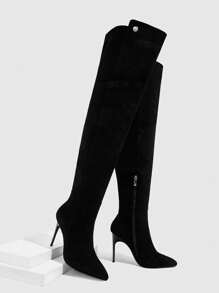 CUCCOO SZL 全新秋冬高跟优雅尖头修身过膝秋季靴女式圣诞节和新年假期氛围秋冬