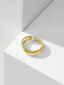 MOTF PREMIUM 2トーンメッキダブルループリング - マルチカラー - チェックする 7