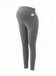 SHEIN 2 件套孕妇天鹅绒内衬打底裤（黑色和灰色），适合秋冬季 - 彩色 - 查看 8