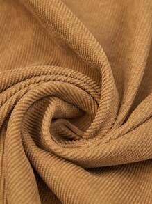 SHEIN LUNE 女士纯色灯芯绒时尚小众内衣和外套连衣裙，适合万圣节、圣诞节、新年、情人节、感恩节派对和活动、大码、秋季 - 棕色 - 查看 6