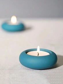 2PCS 3.5Inch Round Silicone Mold DIY Candle Holder Cement Tea Wax Cup Gypsum Terrazzo Epoxy Resin Decorative Candlestick Mold Christmas Gift Craft Making Supplies Holiday Decor Home Party Wedding Festival DIY Project - White - View 3