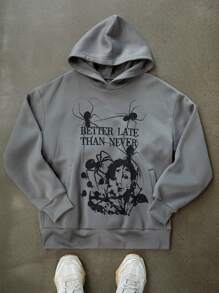 PAVTROS Manfinity Streetrush Men's Casual Person Graphic Print Pocket Sweatshirt - Grey - View 1