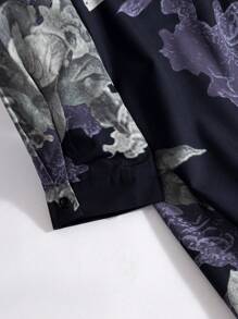 Lacomfia 大码优雅花卉满版印花前扣连衣裙 - 彩色 - 查看 5