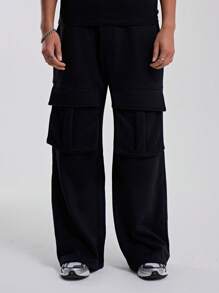 Musero Wide Leg Front Pocket Cargo Style Sweatpants Joggers Autumn Winter Wardrobe