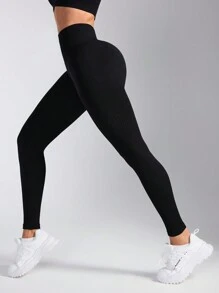 Quần âu đơn giản cạp cao ôm vừa vặn cho nữ, mặc hàng ngày - màu đen - Xem 5