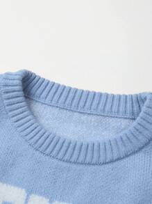 Manfinity Hypemode Men's Round Neck Graphic Print Casual Sweater, Autumn/Winter - Multicolor - View 3