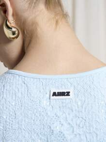 AiiRZ Rave Sequinned Lace Sleeveless Tank Top - Blue - View 3