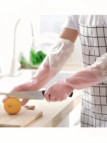 1 par, 2 pares, 3 pares de guantes de silicona para lavar platos - con manga extra larga, reutilizables para la cocina y el baño para limpieza, uso doméstico, lavar platos - duraderos, impermeables, fáciles de limpiar para mujeres y hombres