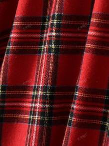 Women's Elastic Waist Plaid Printed Long Loose Casual Skirt