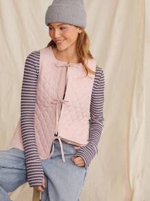 WESTFADE Chaleco/chaqueta acolchada con nudo delantero - Rosa - Ver 1