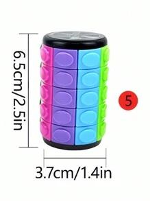 1pc 3D Rubik's Corn Cube, Finger Cube, Cylinder Cube, Personalized Puzzle High Difficulty 3/5/7 Layers Cube, Adult Stress Relief Toy, 3d Fidget, Sensory Cube, Rubex Cube, Sensory Toys, Fidget, Fidget Toys, Stress Balls, Pe, Squishies - Multicolor - View 8