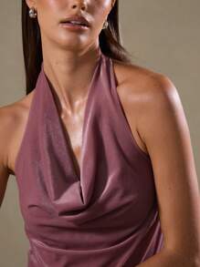 MUSERA 露背高领上衣，适合外出穿着，秋冬春夏皆宜 - 淺灰紫 - 查看 5