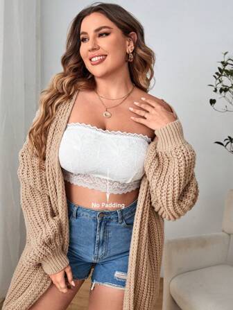 Plus Lace Strapless Bralette