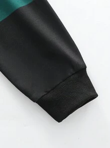 SHEIN Tween 女童两件套，美国学院风 V 领长袖字母印花运动衫和格子百褶裙，非常适合上学和户外穿着 - 彩色 - 查看 5