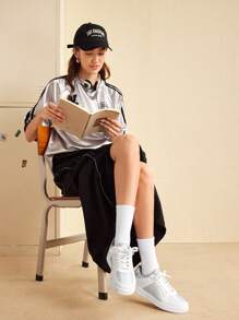 CUCCOO EASI 时尚百搭白色和浅绿色休闲轻便舒适女式低跟平底溜冰鞋，适合派对、度假、通勤和户外散步 - 銀色 - 查看 10