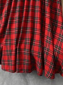 Women's Elastic Waist Plaid Printed Long Loose Casual Skirt