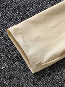 Conjunto de 3 piezas: Chaqueta, chaleco y leggings forrados de piel sintética para niñas preadolescentes - Caqui - Ver 3