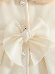 SHEIN Elladie kids 女婴休闲毛绒拼布夹克，秋冬