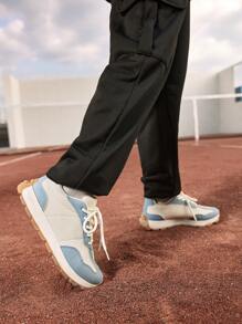 SHEIN 4 Seasons Simple Stylish Breathable Mesh Casual Unisex Kids Sneakers, Back To School Sports Shoes - Baby Blue - View 3