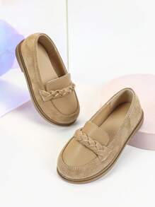 1 双全新舒适户外婴儿女童可爱平底鞋，女童平底秋鞋，英伦风学生校鞋，婴儿学步鞋 - 卡其色 - 查看 4