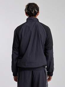 Musero Men M Contrast Leopard Print Zip Up Track Jacket