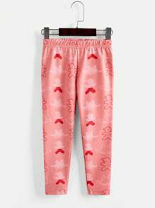 2 sztuki Zestaw dla młodej dziewczyny Okrągły dekolt Długi rękaw Drukowany swobodny top i spodnie, na Boże Narodzenie