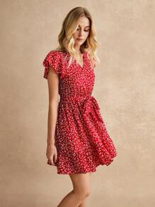 Poéselle 夏季女式花卉印花腰带连衣裙 - 彩色 - 查看 2