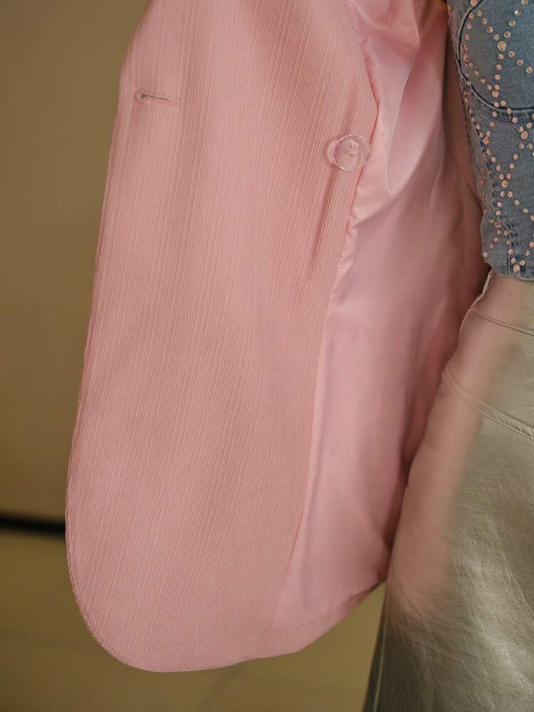 MOTF STUDIO SOLID LAPEL COLLAR FLAP DETAIL BLAZER