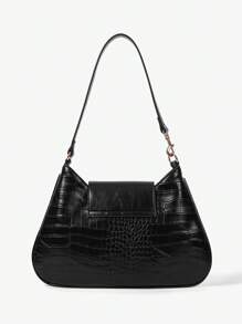 BizChic Color Block Splicing Simple Casual Handbag Women Crossbody Bag - Black - View 5