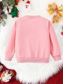 Young Girl' Casual Fashionable Christmas Element Creative Colorful Pencil Christmas Tree Pattern Pullover Sweatshirt